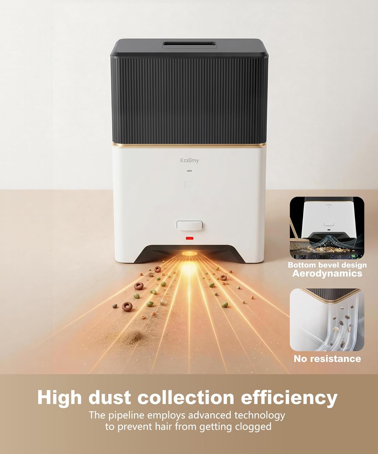 Touchless Vacuum Automatic Dustpan, Bagged Design with Replaceable Dust Bags
