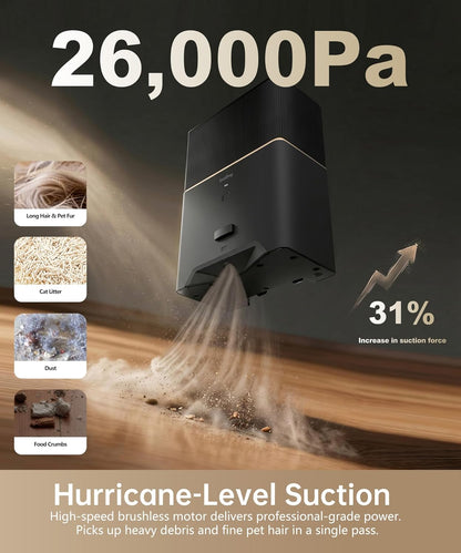Touchless Vacuum Automatic Dustpan, Bagged Design with Replaceable Dust Bags