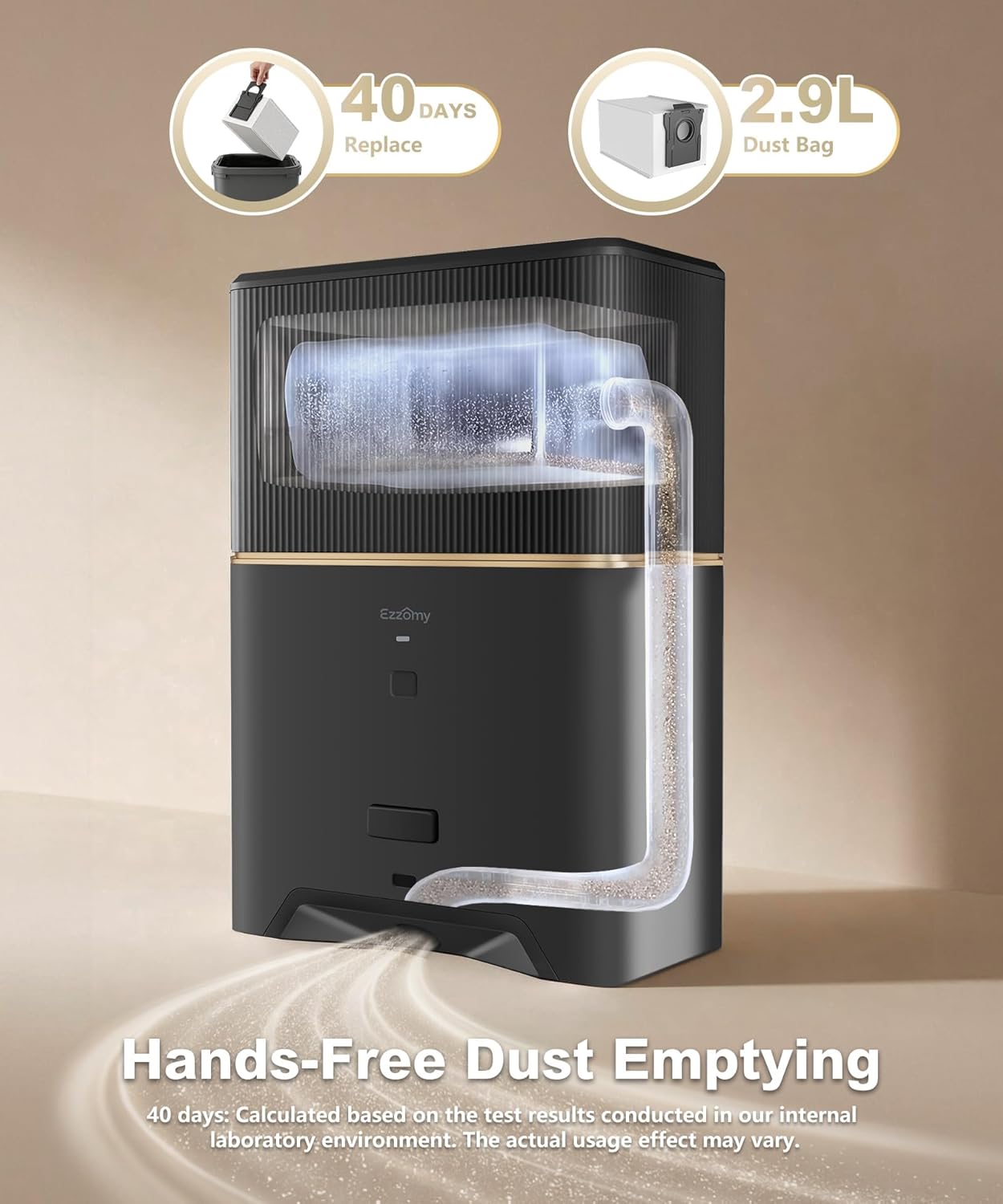 Touchless Vacuum Automatic Dustpan, Bagged Design with Replaceable Dust Bags