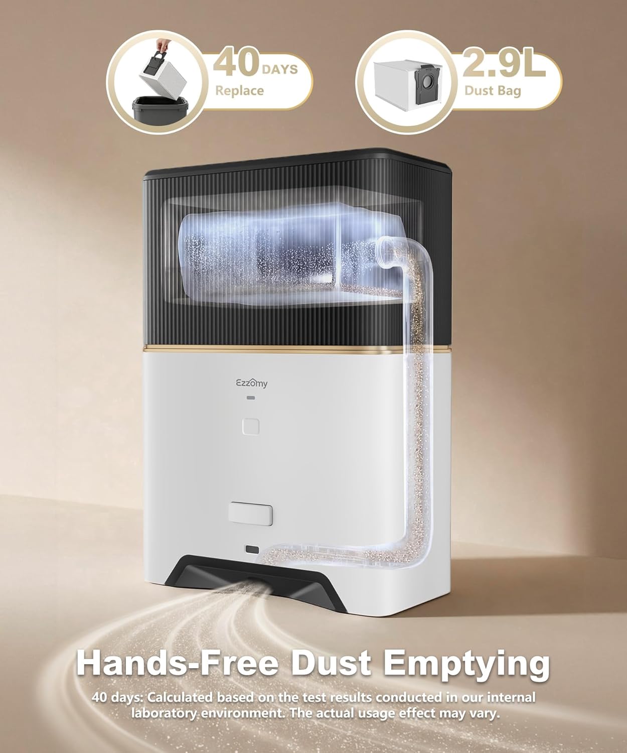 Touchless Vacuum Automatic Dustpan, Bagged Design with Replaceable Dust Bags