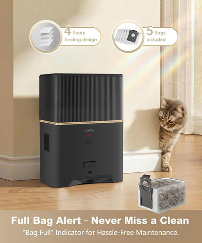 Touchless Vacuum Automatic Dustpan, Bagged Design with Replaceable Dust Bags